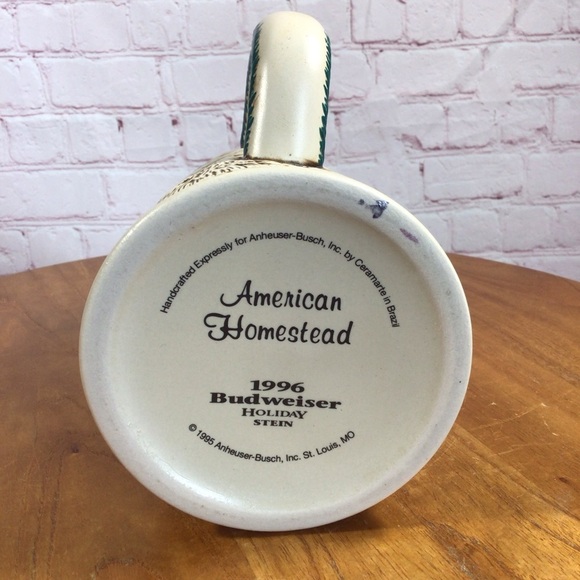 Vintage Budweiser 1996 Holiday Stein “American Homestead” Ceramic Stein - Picture 7 of 7